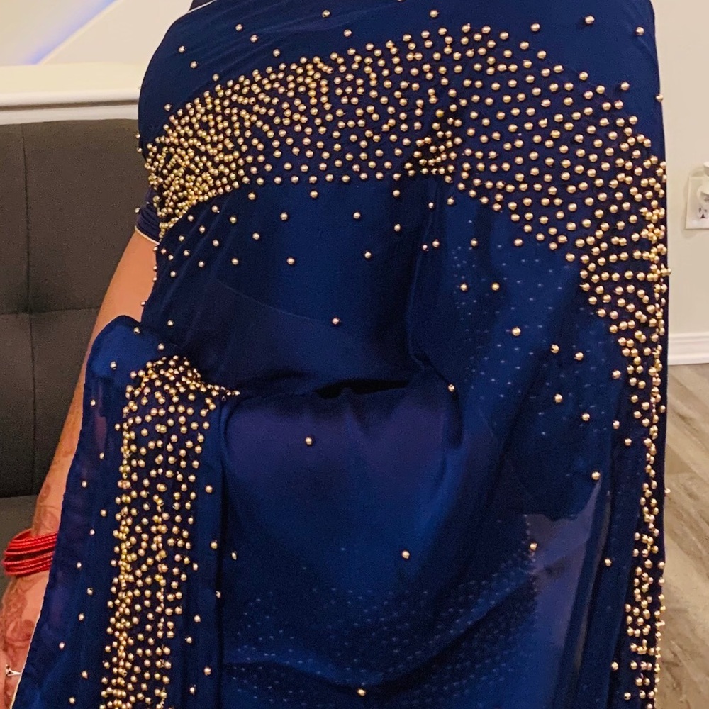 Beautiful royal blue saree